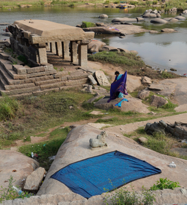blue-saree-laid-out